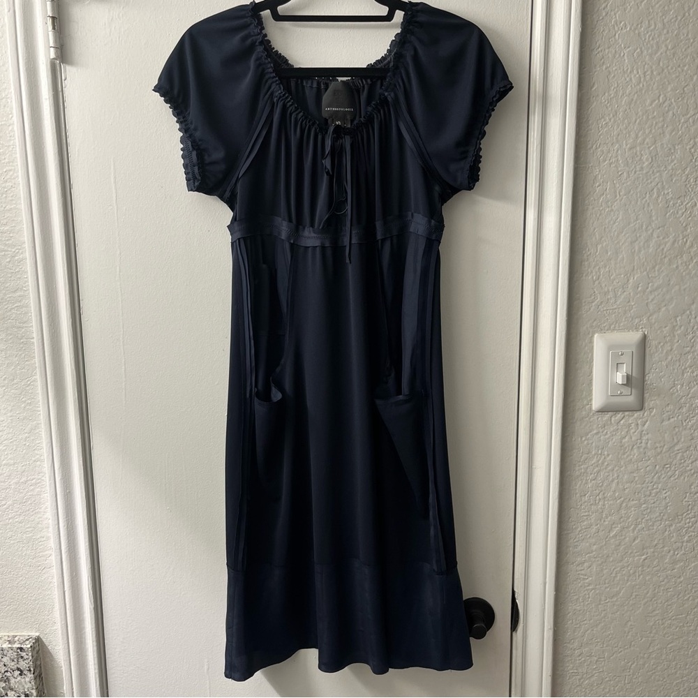 Anna Sui for Anthropologie navy blue dress size 10